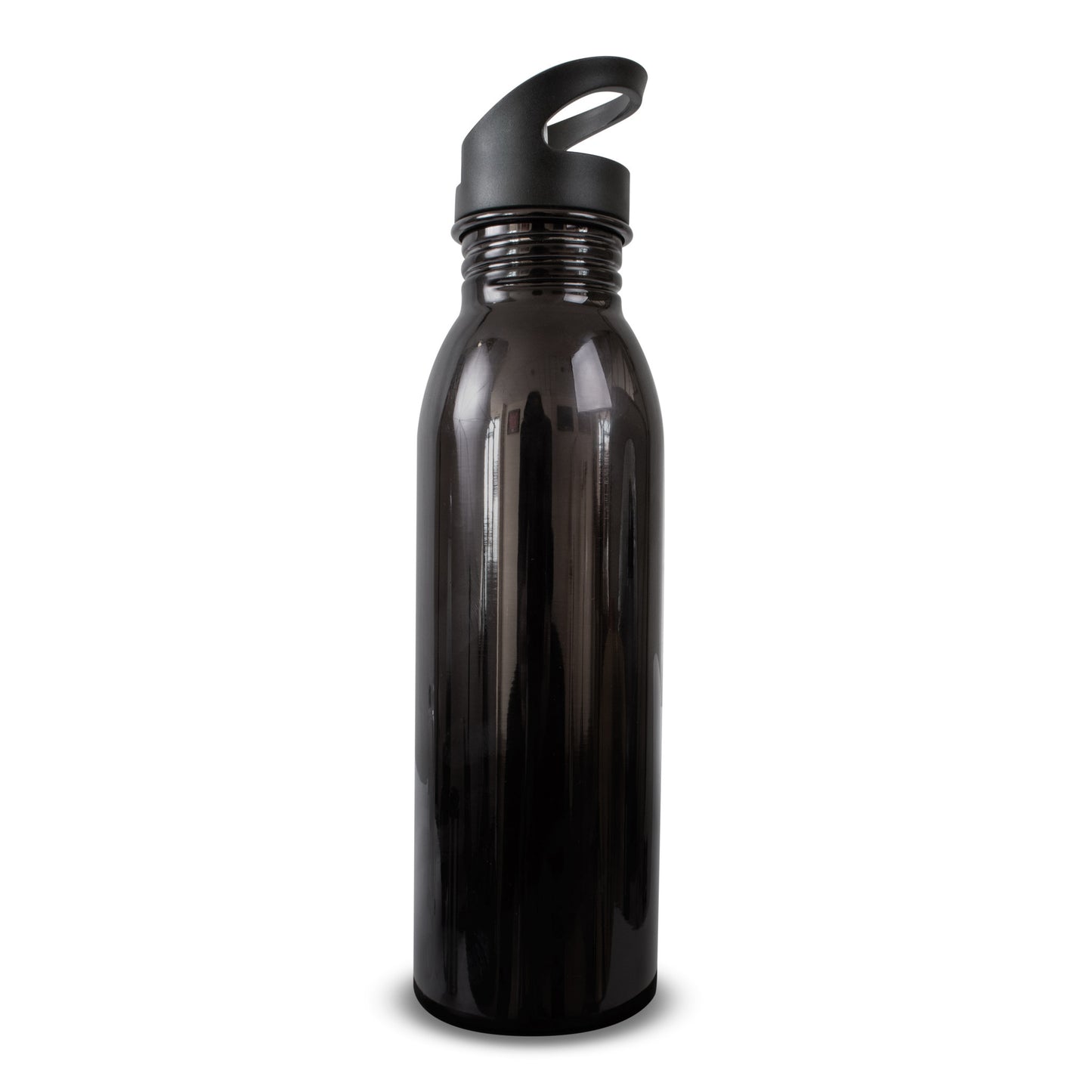 Black Newcastle United F.C. 700 ml Aluminium UV Bottle on a white background.