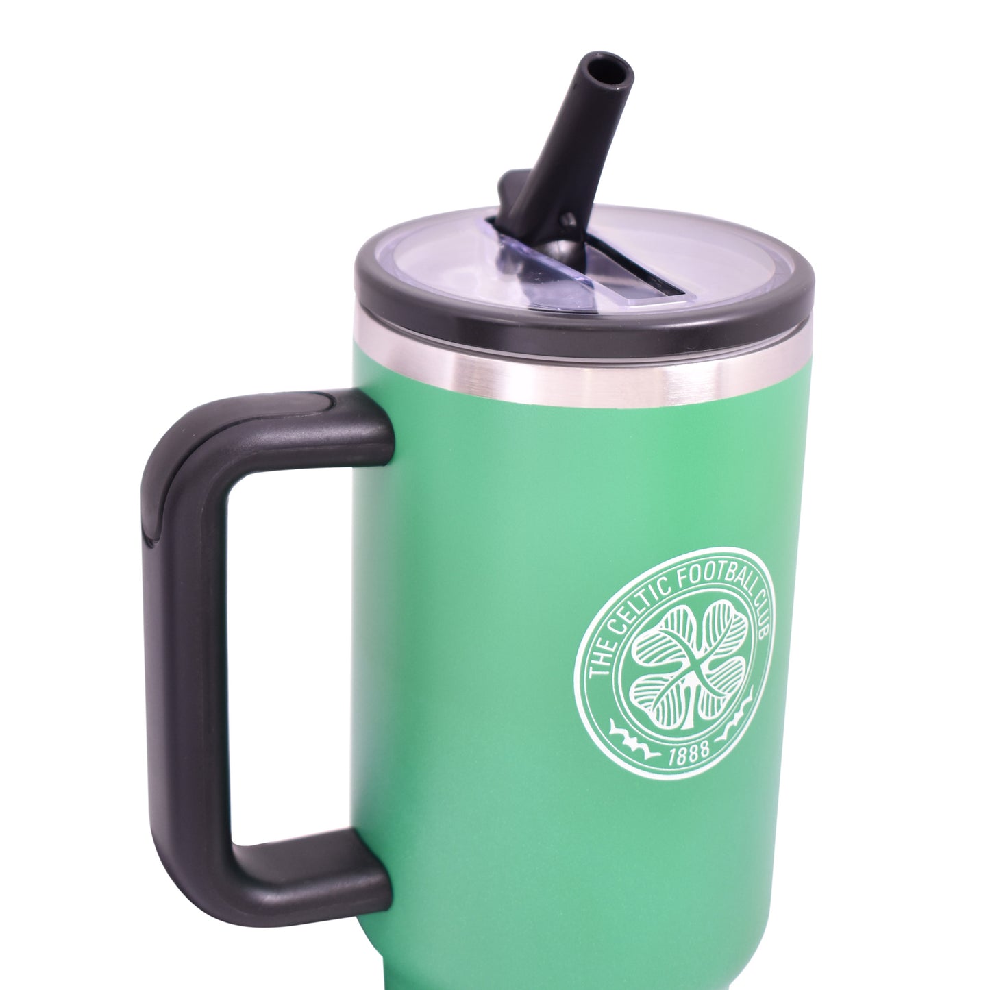 Hy-Pro Officially Licensed Celtic 40oz/1.18 L Thermal Flask & Handle - Metal Water Bottle with Straw