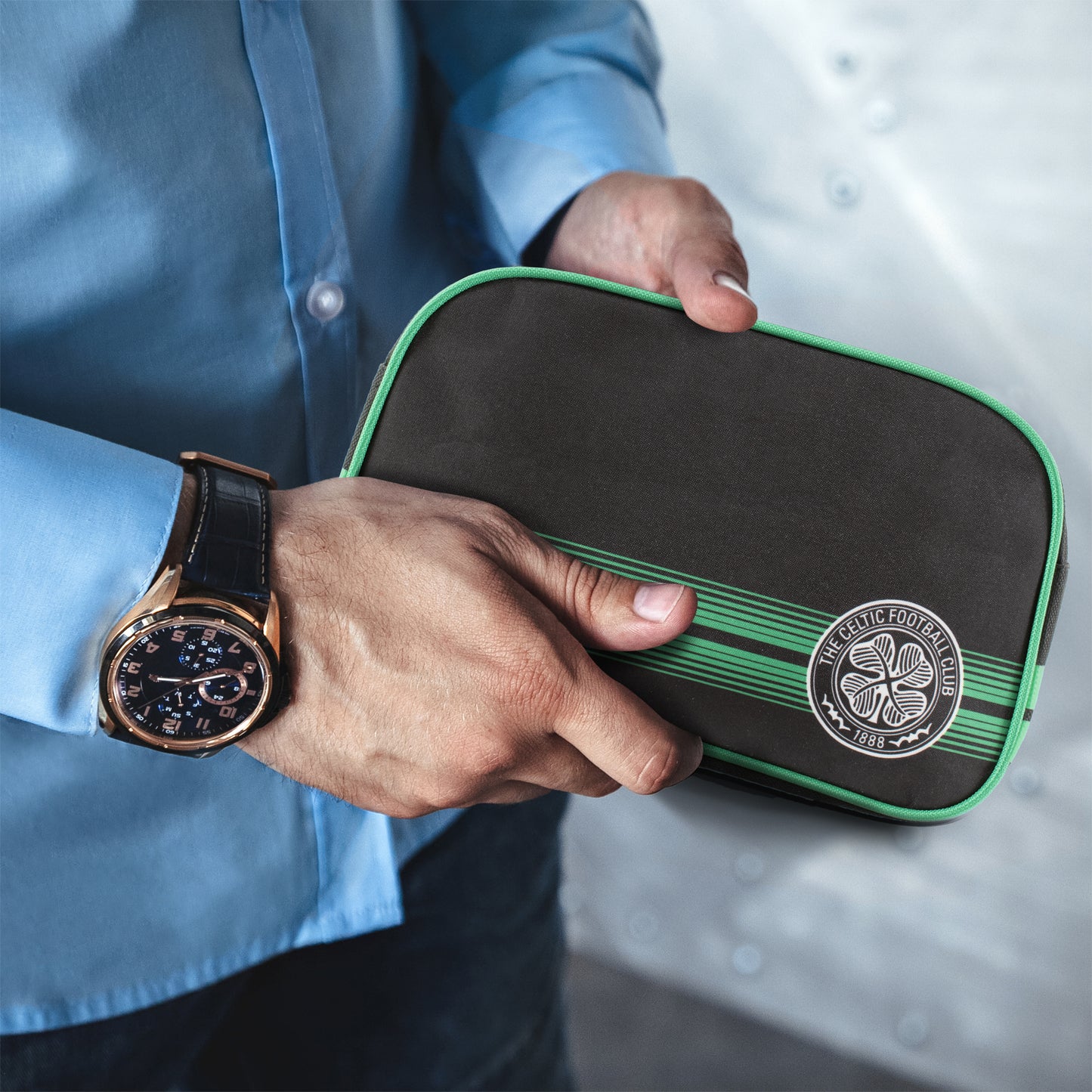 Hy-Pro Officially Licensed Celtic Matchday Bag - Compact Travel Bag (23x16.5x10cm) - Sports Gear for Essential Items With Stylish Black Design