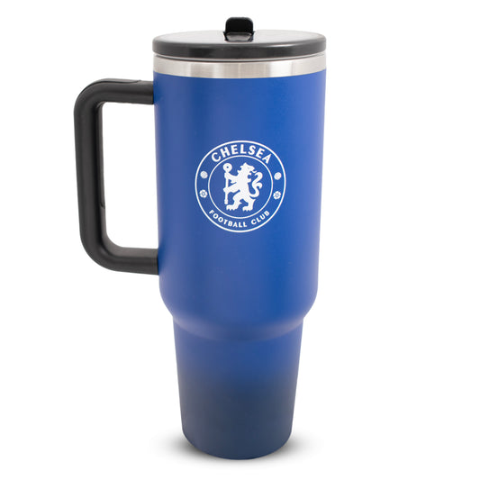 Hy-Pro Officially Licensed Chelsea 40oz/1.18 L Thermal Flask & Handle - Metal Water Bottle with Straw