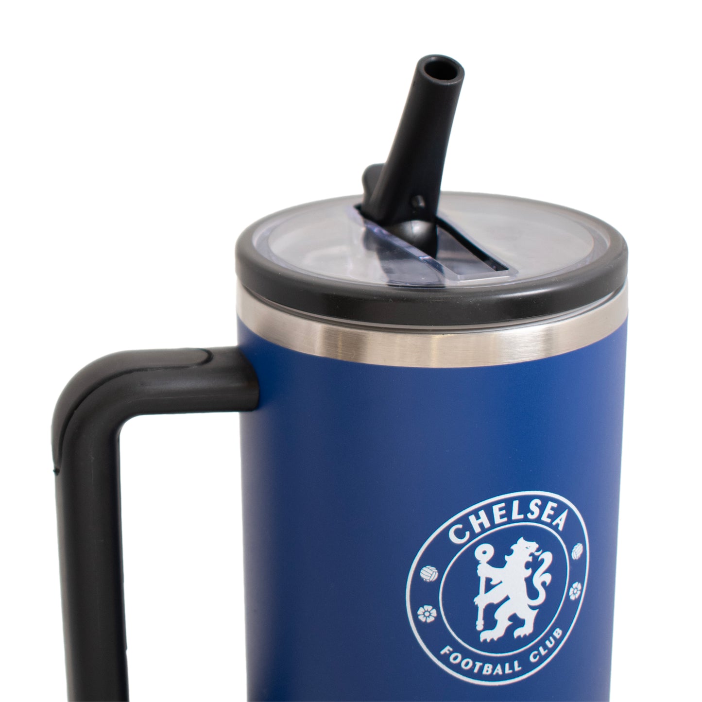 Hy-Pro Officially Licensed Chelsea 40oz/1.18 L Thermal Flask & Handle - Metal Water Bottle with Straw