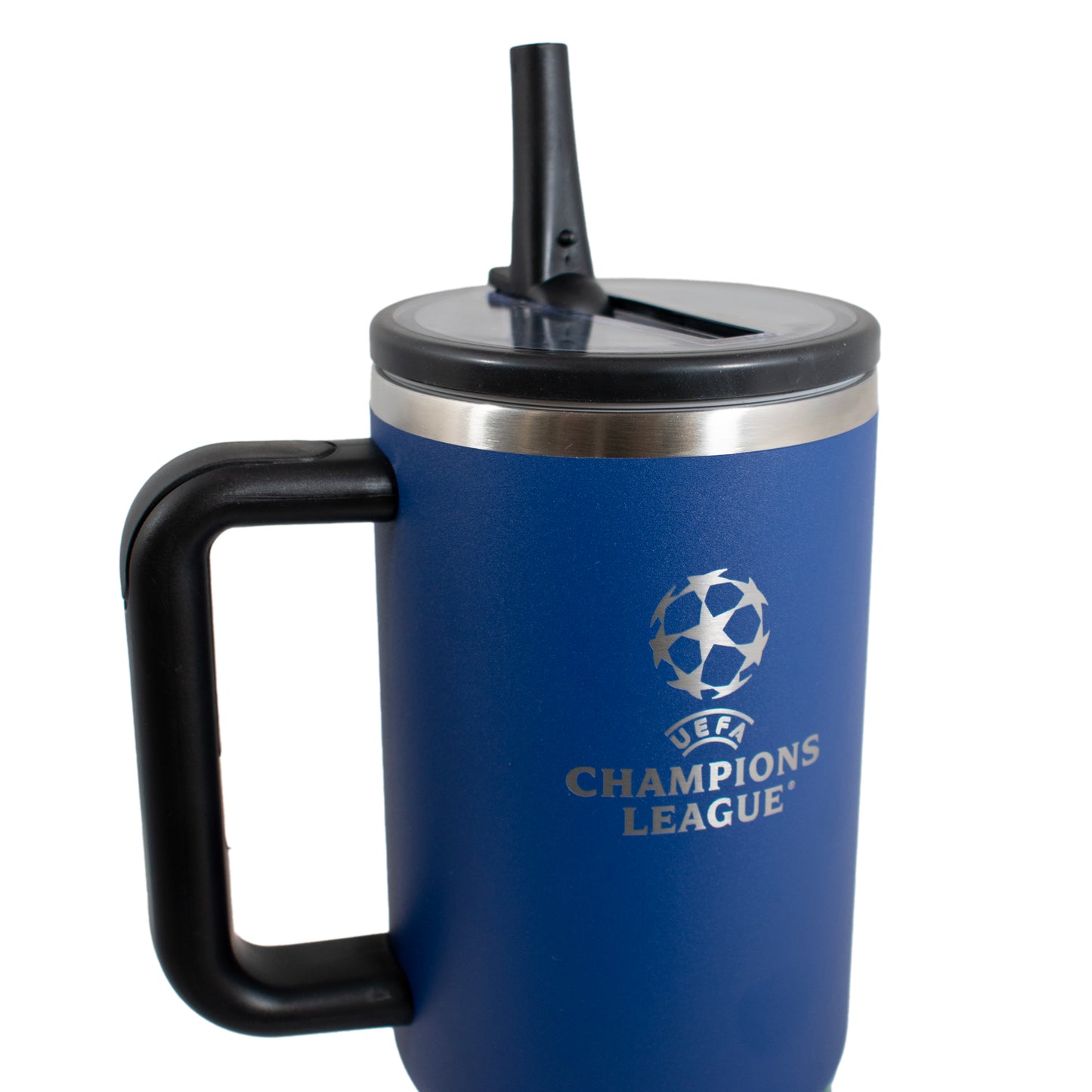 UEFA Champions League 40oz/1.18 L Thermal Flask & Handle - Metal Water Bottle with Straw