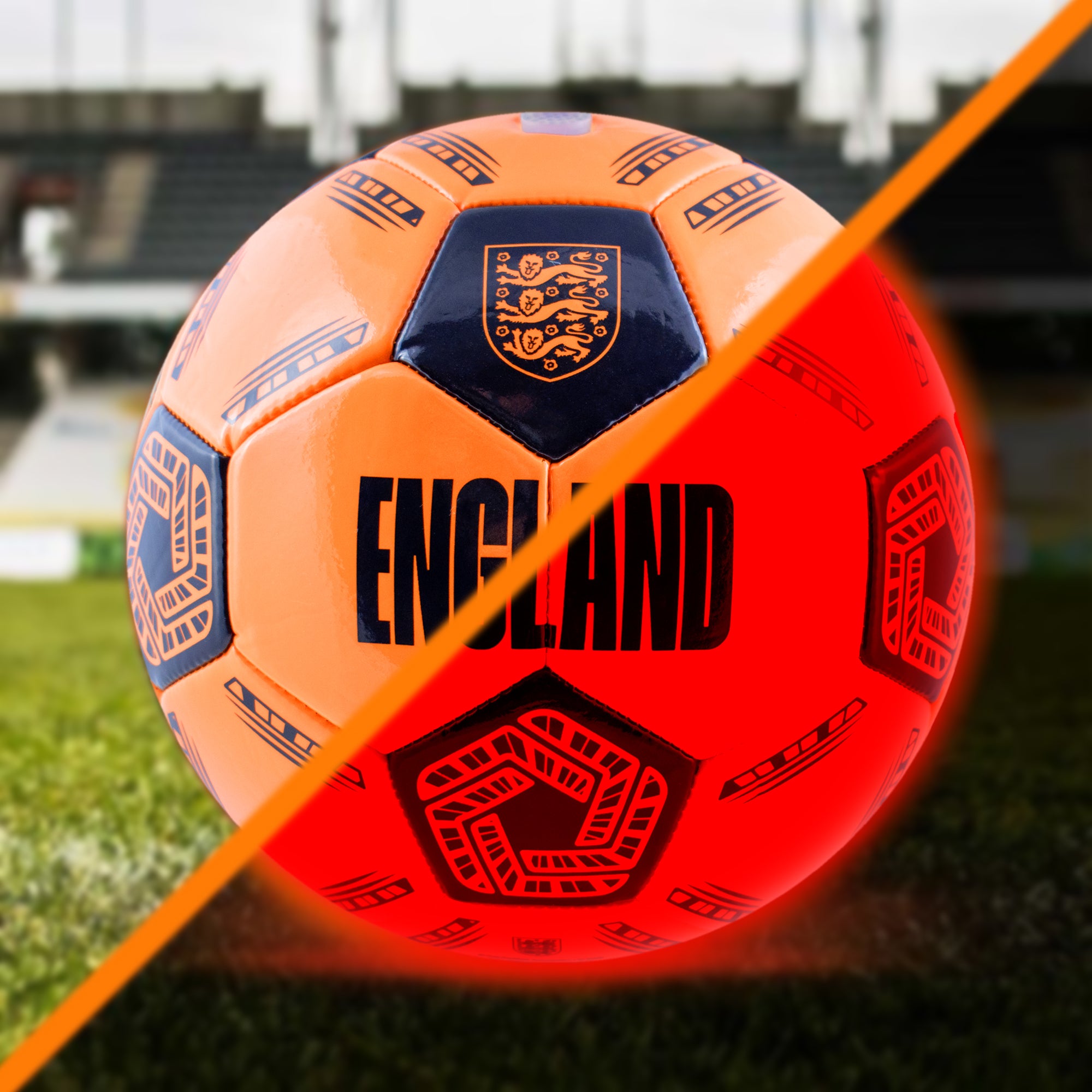 Ballon De Foot LED Hy-Pro Taille 5 – Allumage Par Impact – Auto-extinction – Grip Renforcé – Jeux De Nuit – Avec Pompe Et Piles