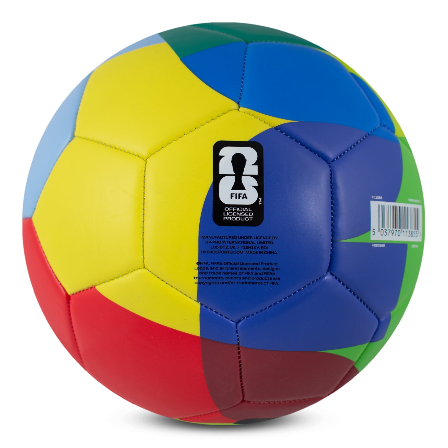OFFICIALLY LICENSED FIFA WORLD CUP 2026 SIZE 5 COLOURFUL SIGNMA FOOTBALL BY HY-PRO SPORTS WITH THE OFFICAL LICENSED PRODUCT LOGO ON A WHITE BACKGROUND