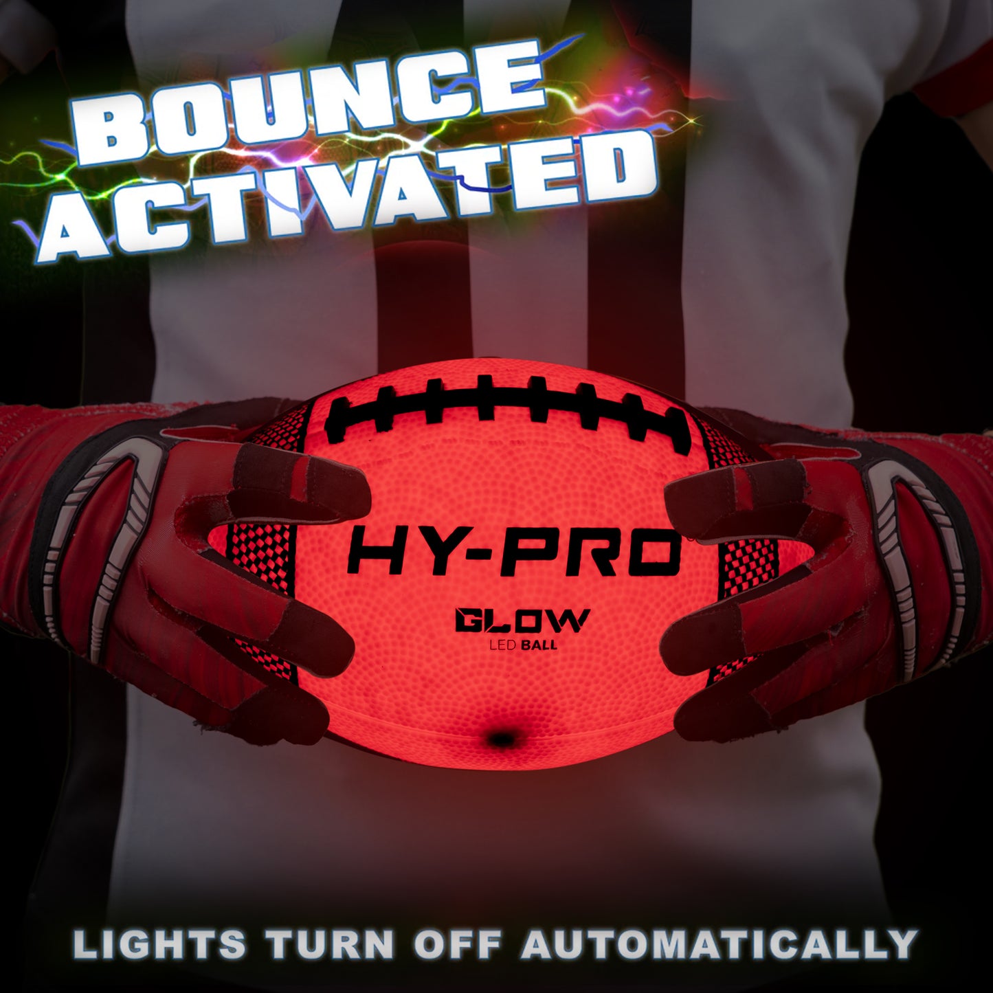 Hy-Pro LED American Football Ball with Pump - Size 6