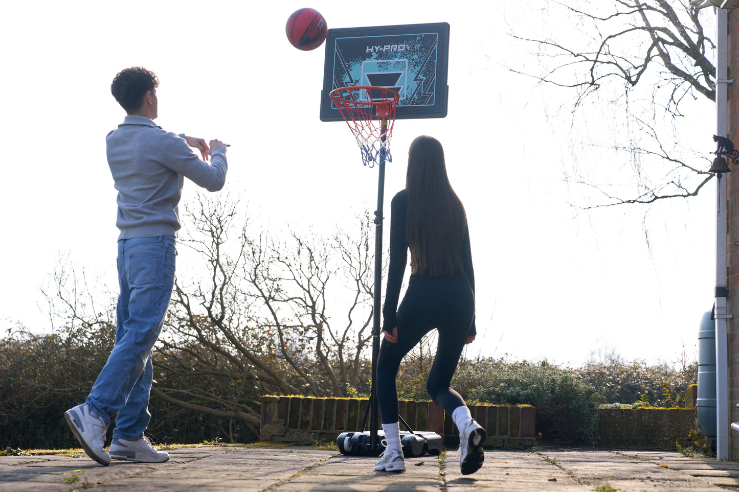 Hy-Pro Adjustable Basketball Stand With Handle - 2.3m - 3.05m, With Wheels, Portable, Backboard, Basketball Hoop, For Adults & Kids