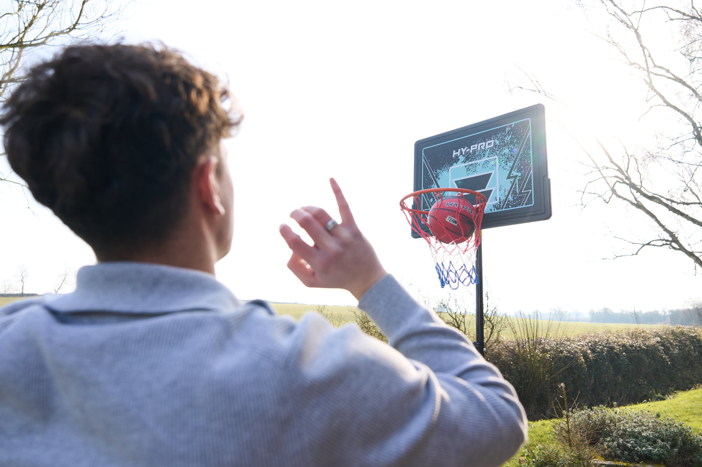 Hy-Pro Adjustable Basketball Stand - 1.35m - 3.05m, With Wheels, Portable, Backboard, Basketball Hoop, For Adults & Kids