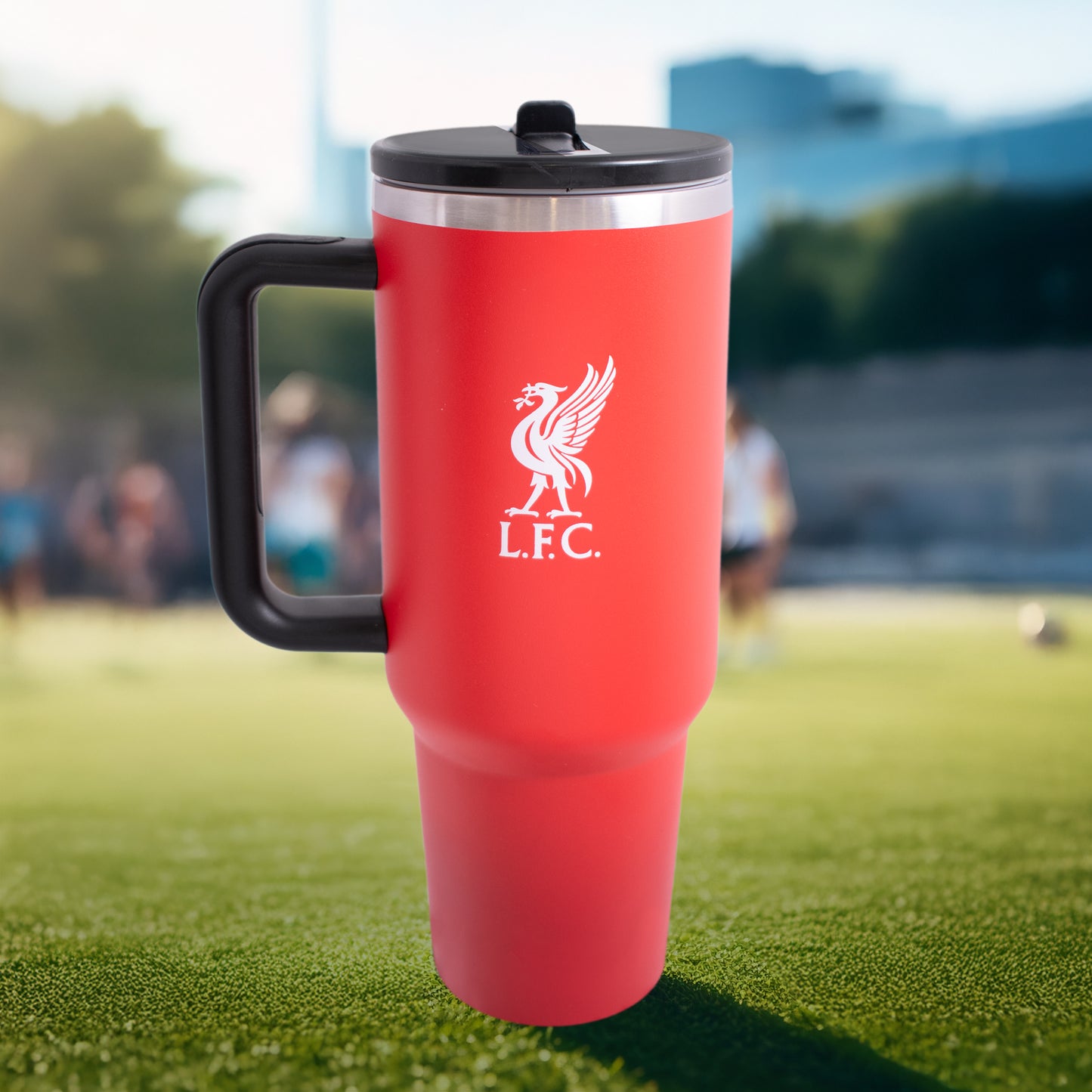 Hy-Pro Officially Licensed Liverpool 40oz/1.18 L Thermal Flask & Handle - Metal Water Bottle with Straw