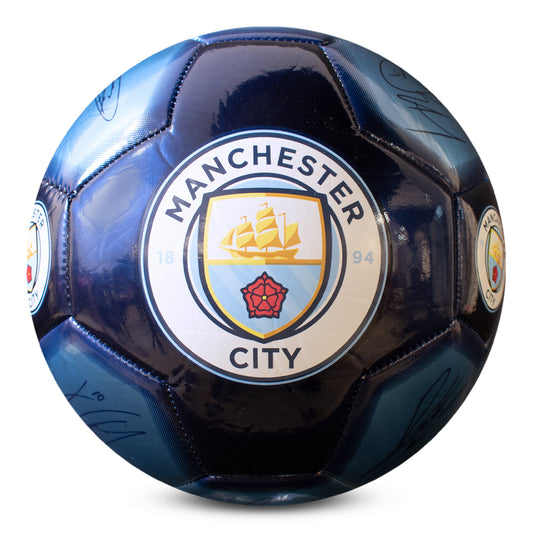 Manchester City F.C. Metallic Size 5 Signature Football