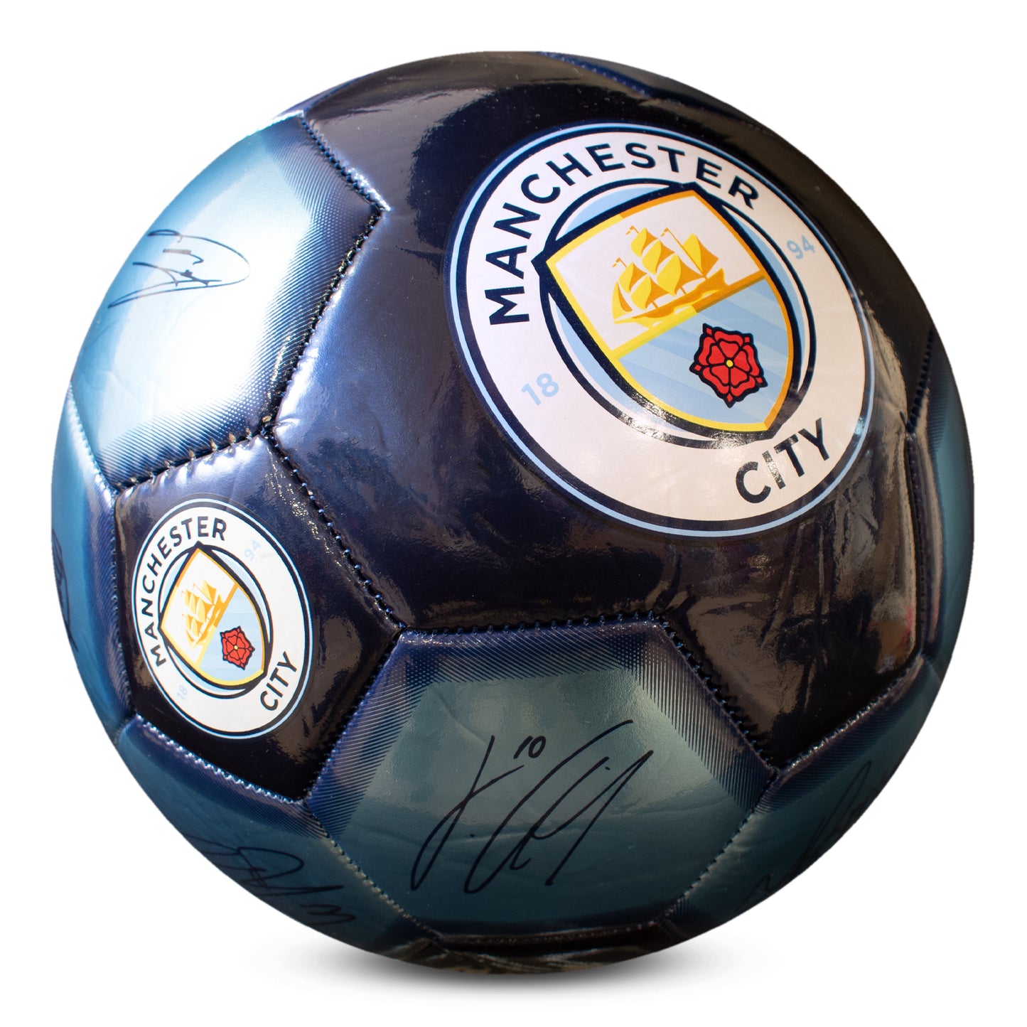 Manchester City F.C. Metallic Size 5 Signature Football
