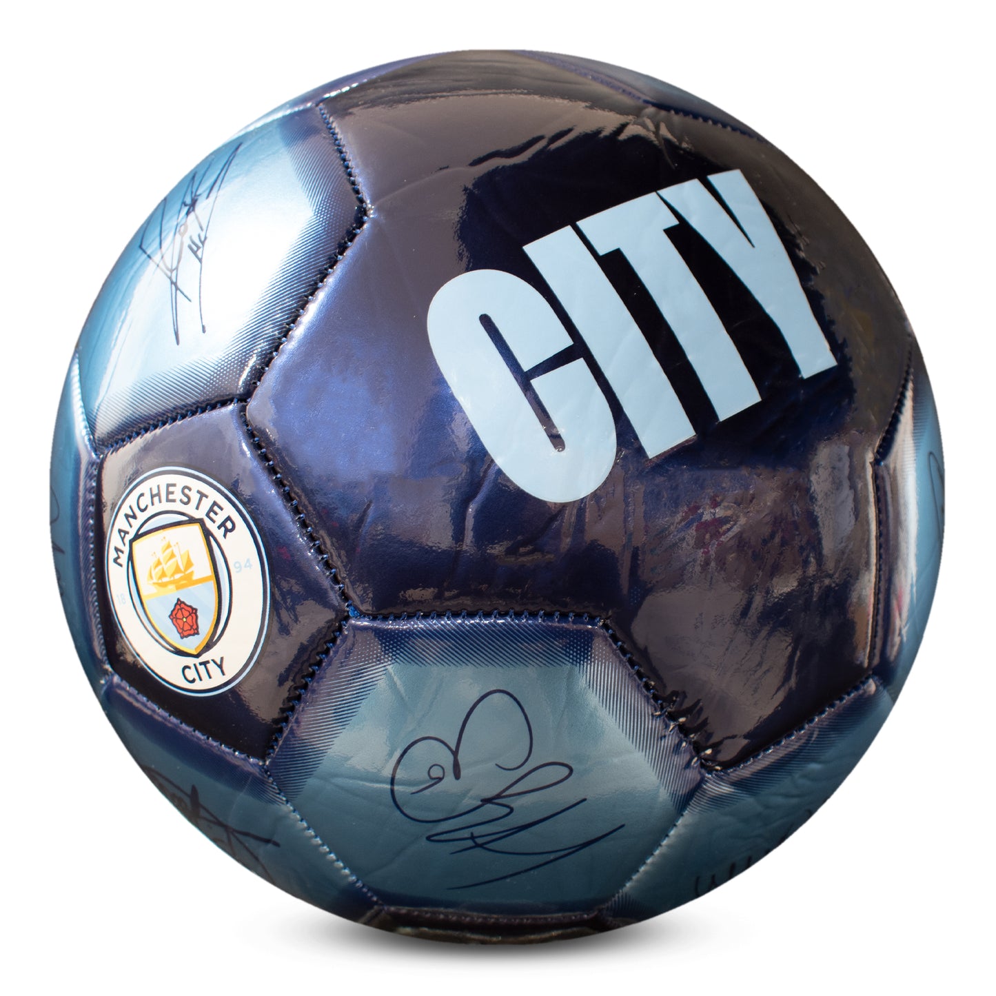 Manchester City F.C. Metallic Size 5 Signature Football