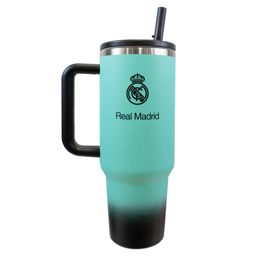 Hy-Pro Officially Licensed Real Madrid 40oz Thermal Flask - 1.13L, Water Bottle with Integrated Straw & Handle