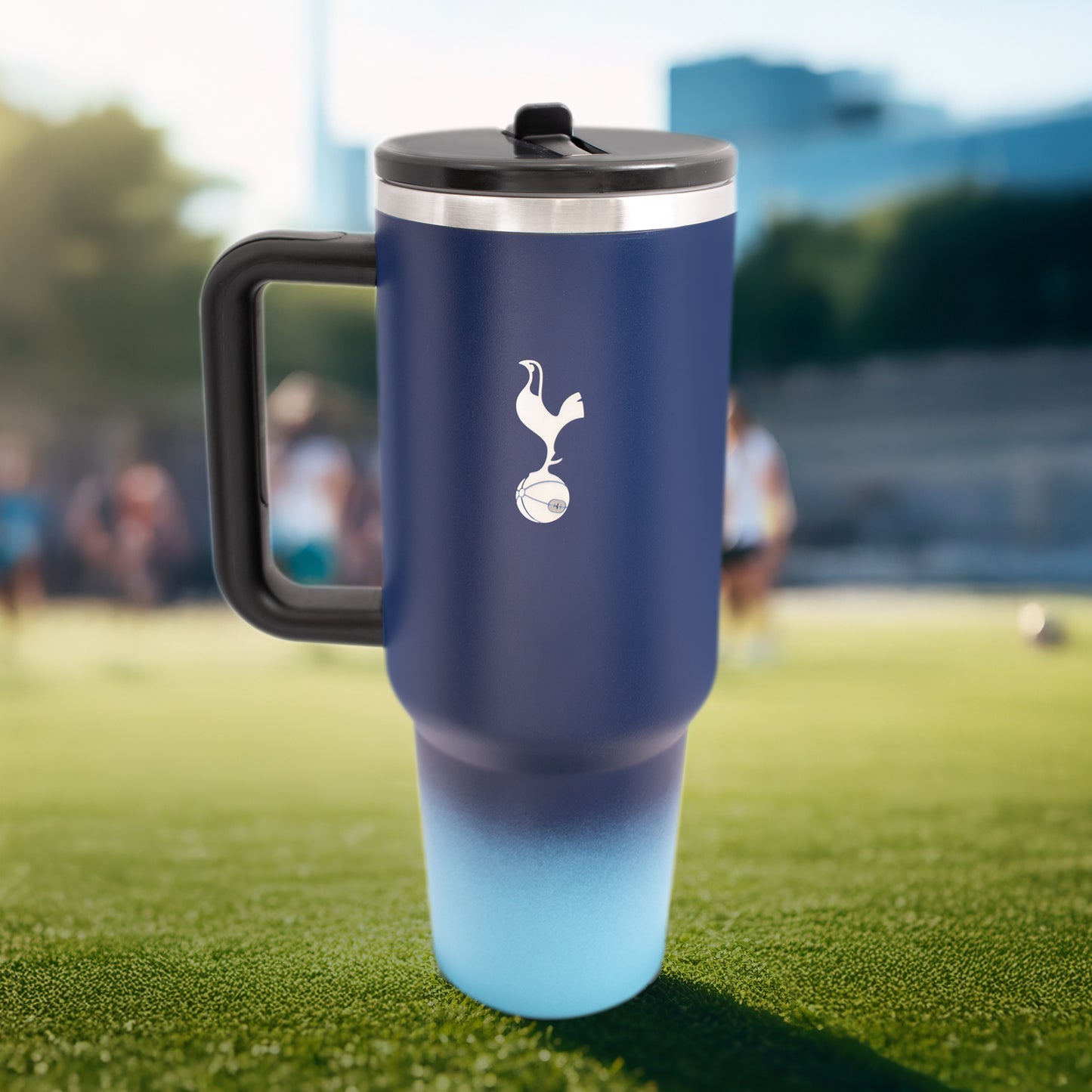 UEFA Champions League 40oz/1.18 L Thermal Flask & Handle - Metal Water Bottle with Straw