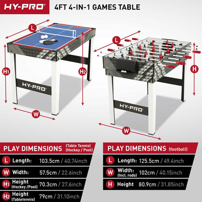 Hy-Pro 4 in 1 Games Table