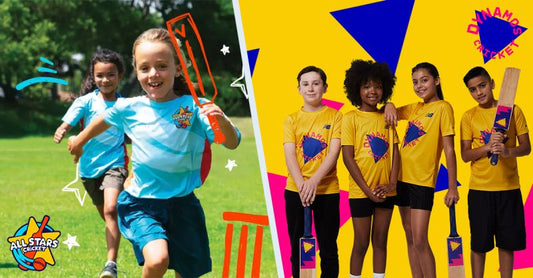 England Cricket Board programmes All stars and Dynamo Cricket teams playing cricket.