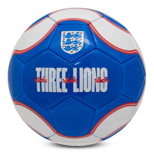 Official England FA Merchandise, three lions football in blue and white by hy-pro sports on a white background