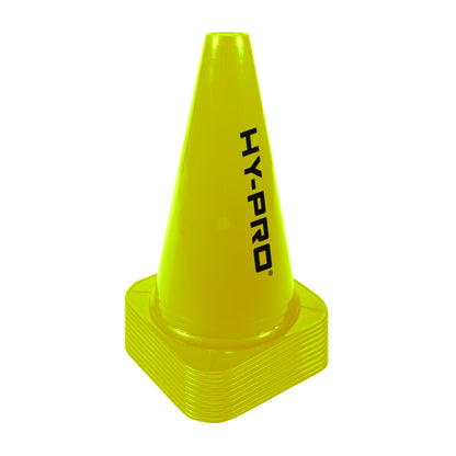 Football Cones 10 Pack | Training Cones in 9", 12" & 15" | Hy-Pro