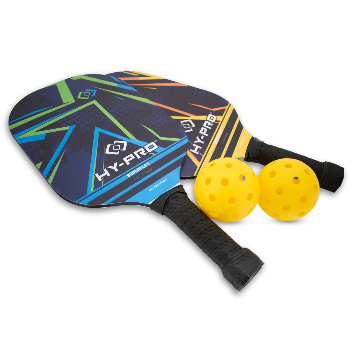 Play Paddles Pickleball-Set – 2 Paddel, 4 Bälle, USA-zugelassen, Kohlefaser & Polymer-Wabenkern