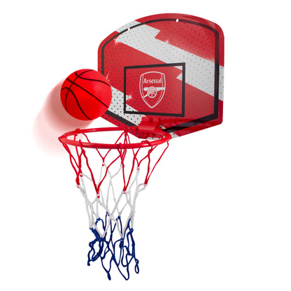 Arsenal Mini Basketball hoop and ball on a white background