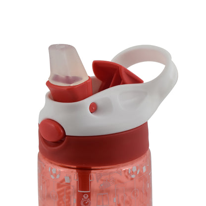 close-up of the pop up straw on the Arsenal F.C. Kids Water Bottle – 480ml red bottle on a white background