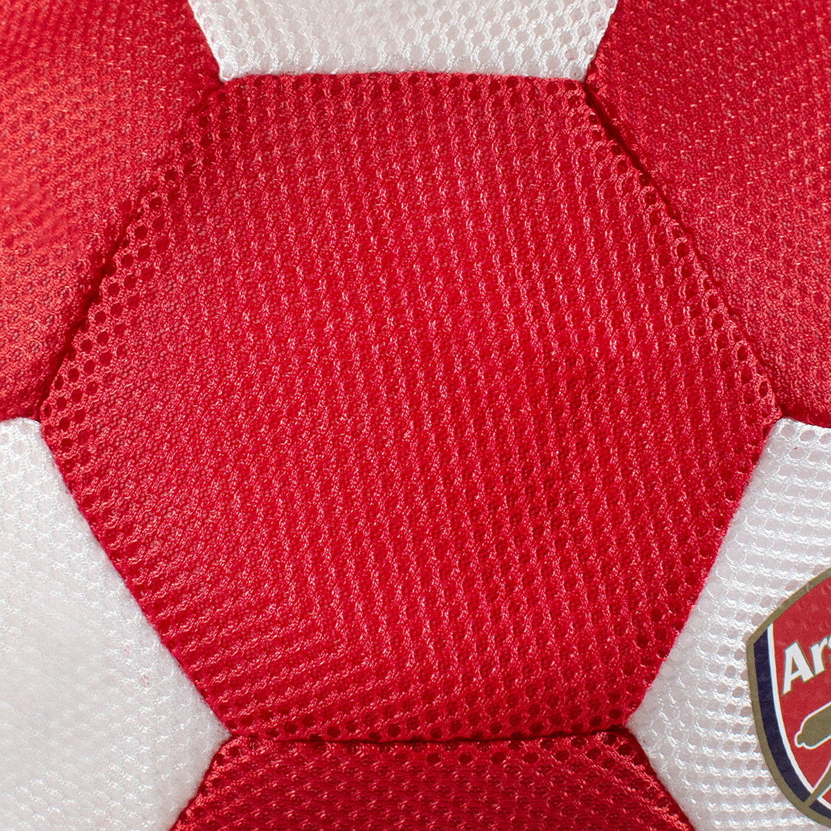 Close up of red mesh texture on the Arsenal Giant 14in Mesh Ball