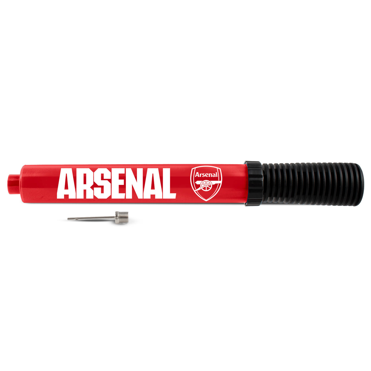 Arsenal Dual Action Portable Inflation Pump in red and black on a white background