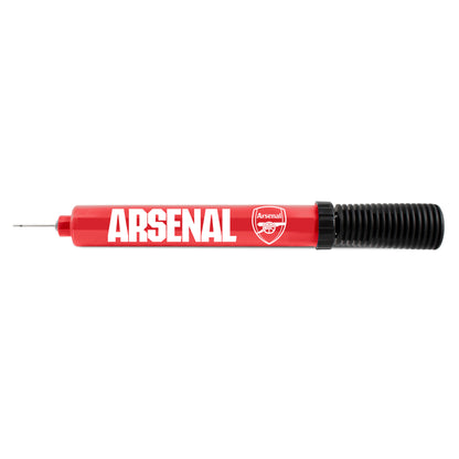 Arsenal Dual Action Portable Inflation Pump in red and black with 'ARSENAL' on a white background