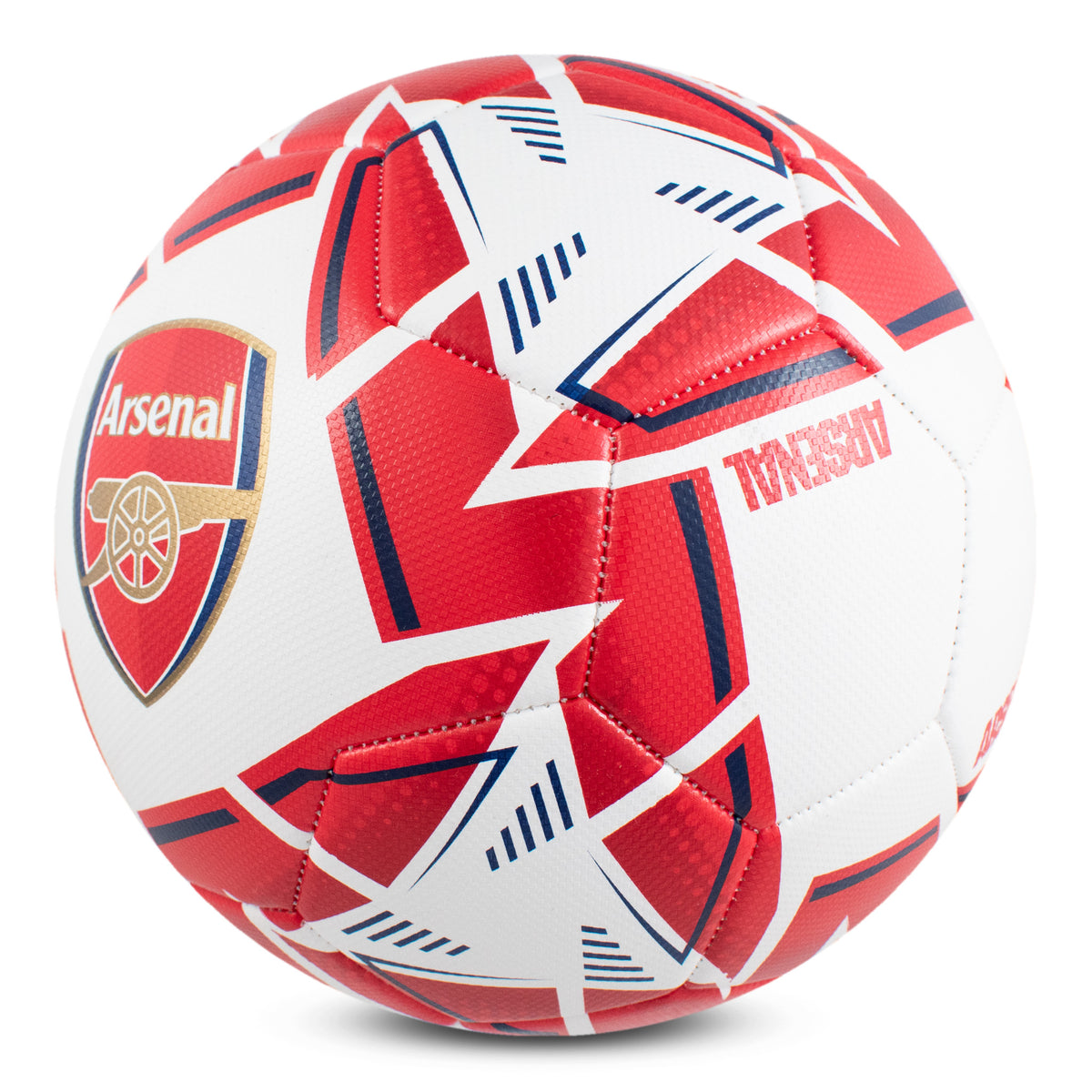 Side view of Arsenal Size 5 Nova Premium Football on a white background
