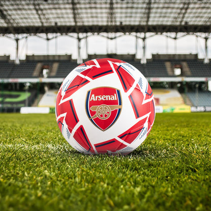 Arsenal Size 5 Nova Premium Football on a grass football stadium background