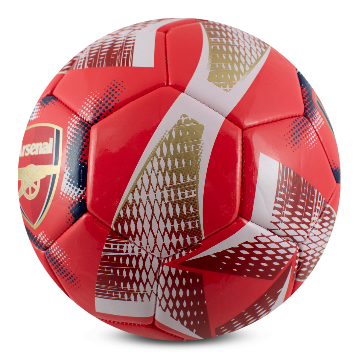 Arsenal F.C. Football in red with spiral design on a white background