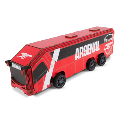 Wooden construction ARSENAL team bus on a white background