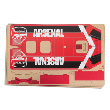 Components of the ARSENAL team bus made by mind construction on a white background