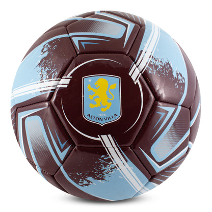 Hy-Pro Official Aston Villa - Size 5, Turbine Design in Claret with white and blue design on a white background