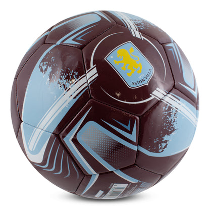 Hy-Pro Official Aston Villa - Size 5, Turbine Design in Claret with white and blue design and bold Aston Villa FC crest on a white background