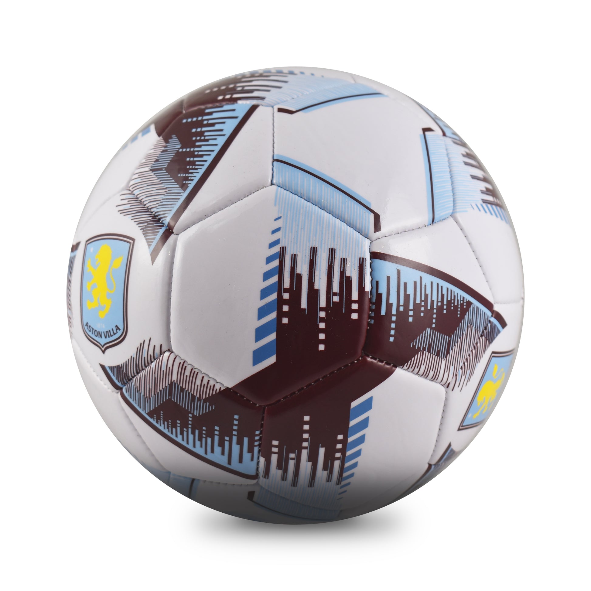 Side view of Hy-Pro Official Aston Villa - Size 5, Blitz Design on a white background