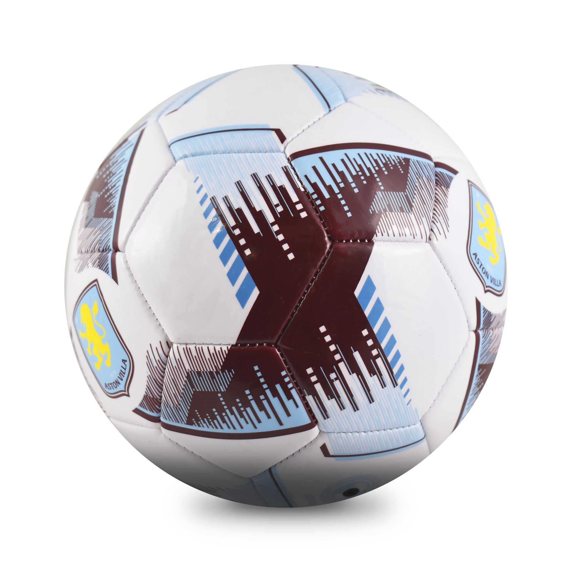 Hy-Pro Official Aston Villa - Size 5, Blitz Design in white with claret and blue print and villa crests on a white background