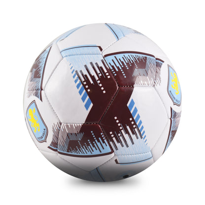 Hy-Pro Official Aston Villa - Size 5, Blitz Design in white with claret and blue print and villa crests on a white background
