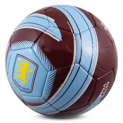 Side angle of Hy-Pro Officially Licensed Aston Villa F.C. Cyclone Football on a white background