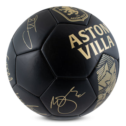 Official Aston villa size 5 football by Hy-Pro Sports in Phantom Design with gold signatures and ASTON VILLA logo