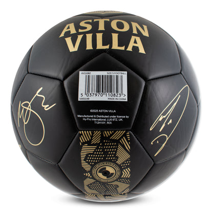 Base of Official Aston villa size 5 football by Hy-Pro Sports in Phantom Design with gold signatures