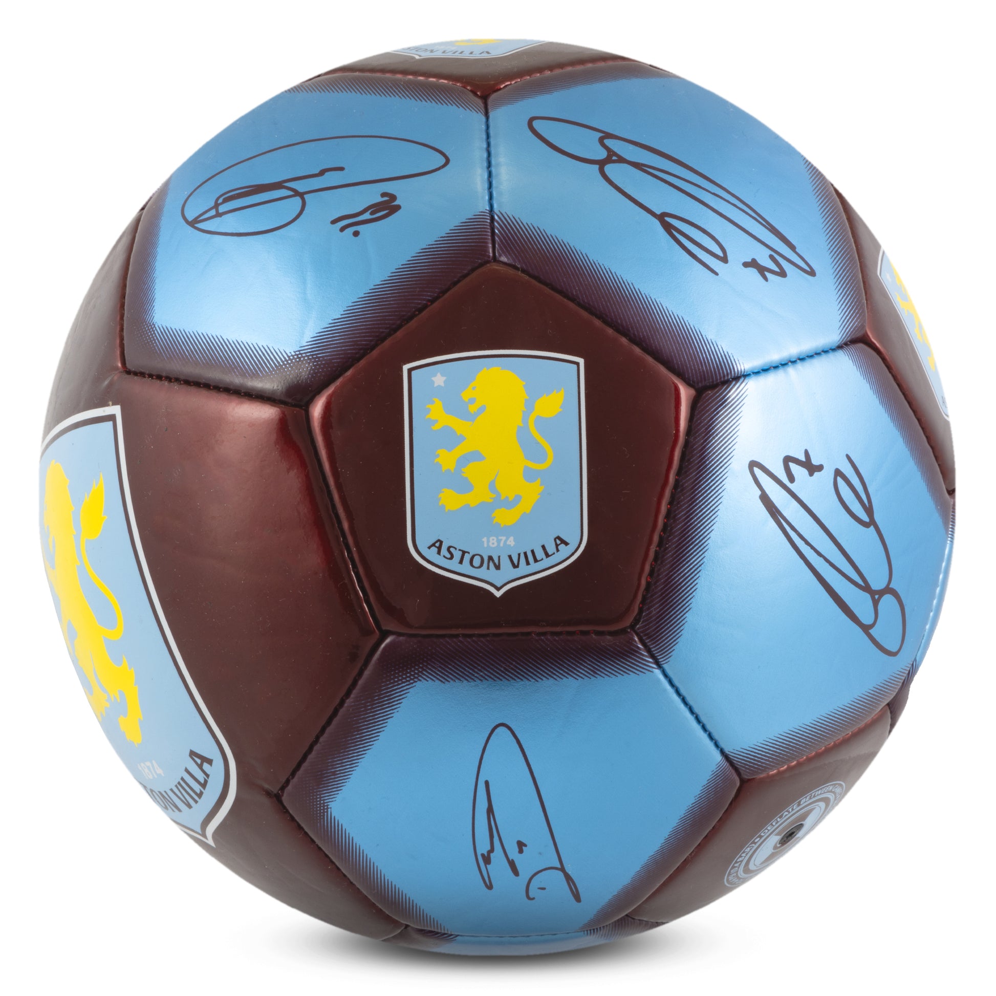 Officially Licensed Aston Villa Size 1 mini signature football by Hy-Pro Sports featuring Aston villa club crest on a white background