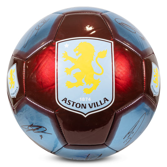 Hy-Pro Officially Licensed Aston Villa Size 5 Metallic Signature Ball