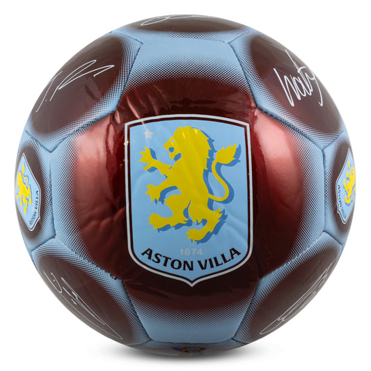 Hy-Pro Officially Licensed Aston Villa Classic Signature Football With Metallic Finish,
