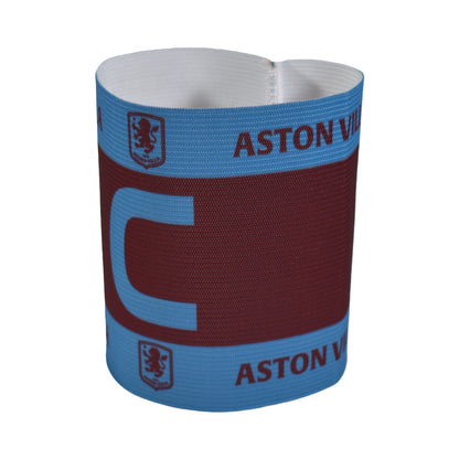 Hy-Pro Official Aston Villa - captains armband IN blue and burgundy on a white background