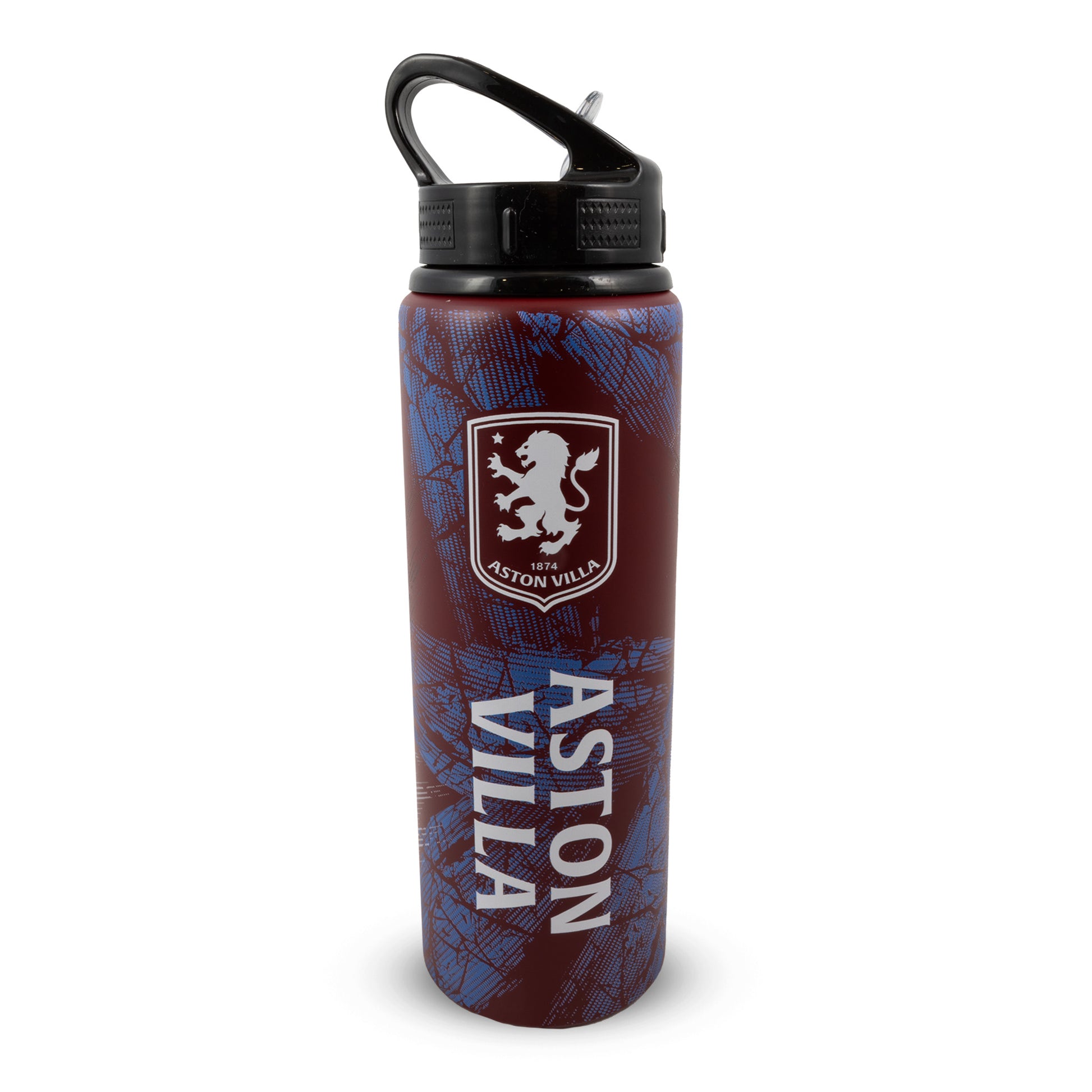 Hy-Pro Official Aston Villa water bottle in red with Aston villa rest on a white background