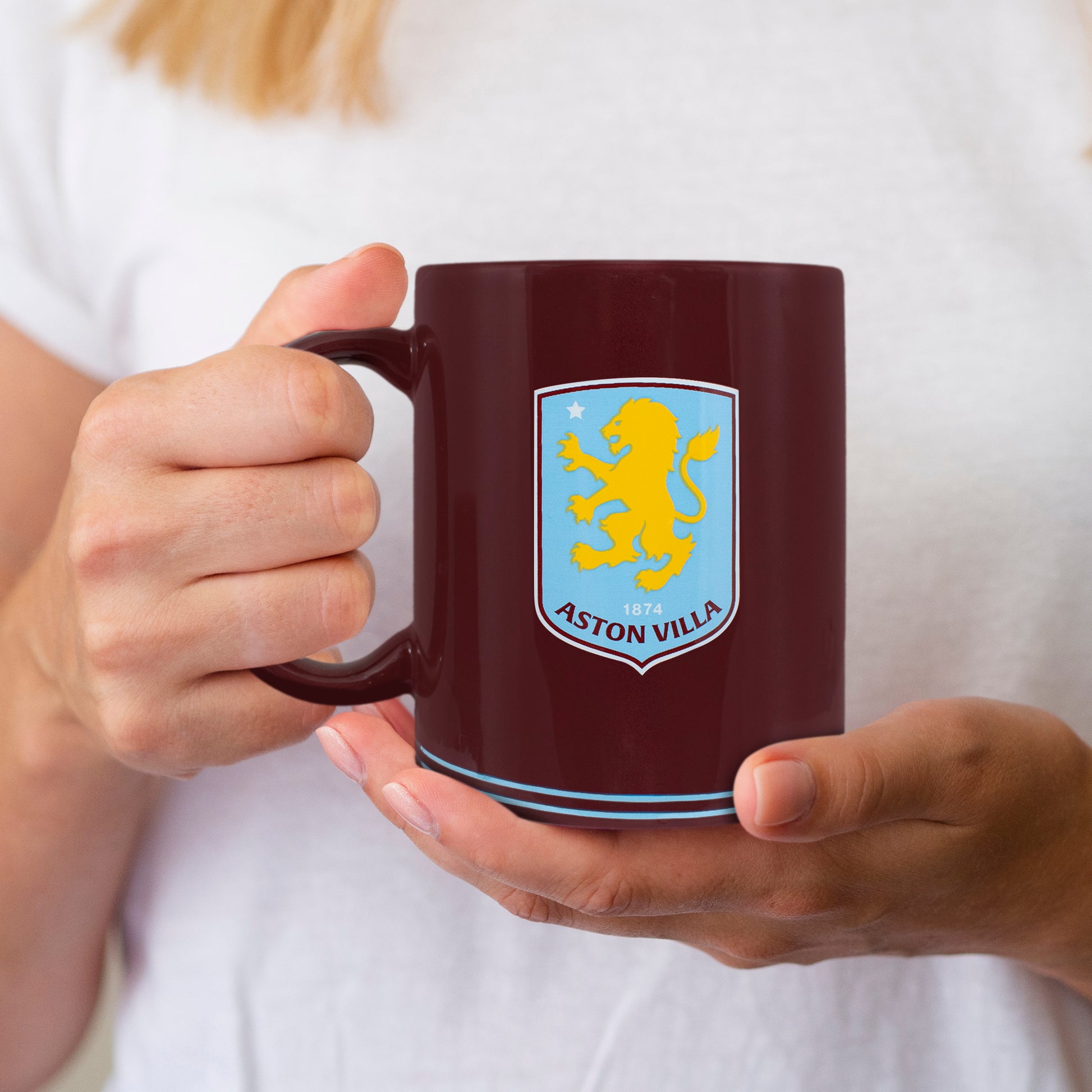 Officially licensed Aston villa 'Up the Villa'  mug by hy-pro sports being held 