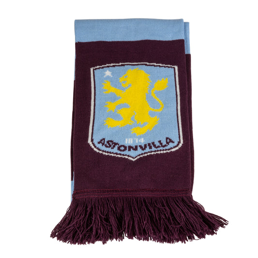 Hy-Pro Officially Licensed Aston Villa F.C Scarf - Stripe Design, Supporters' Scarf with Iconic Club Branding