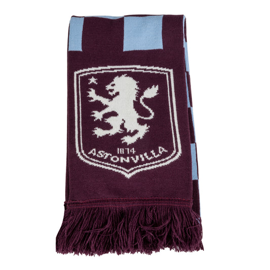 Hy-Pro Officially Licensed Aston Villa F.C Scarf - Checked Design, Supporters' Scarf with Iconic Club Branding