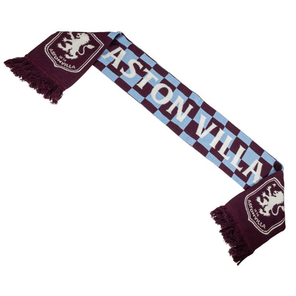 Hy-Pro Officially Licensed Aston Villa F.C Scarf - Checked Design, Supporters' Scarf with Iconic Club Branding