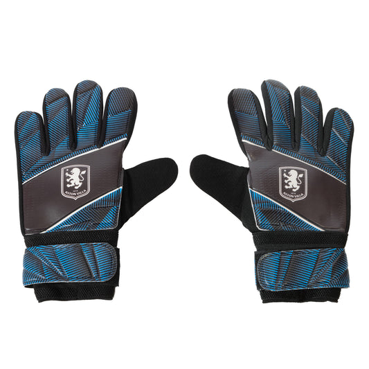 Hy-Pro Officially Licensed Aston Villa FC Goalkeeper Gloves - Youth, Fuse Design, Goalie, with Strong Palm Girp for High Performance, Boys and Girls